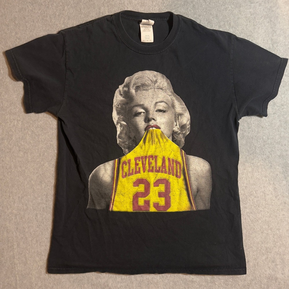 Marilyn Monroe Lebron James Cleveland 23 Basketball T Shirt Mens Medium Black